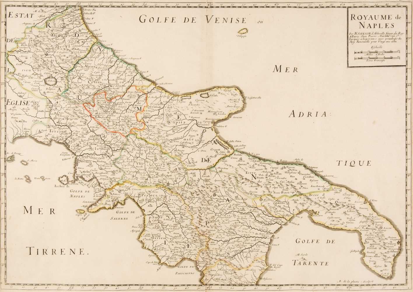 Lot 111 - Italy. Sanson (Nicolas), Three regional maps, Paris, circa 1650