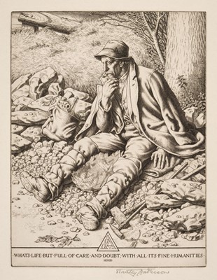 Lot 253 - Anderson (Stanley, 1884-1966). The Stone Breaker, 1940, copper line engraving