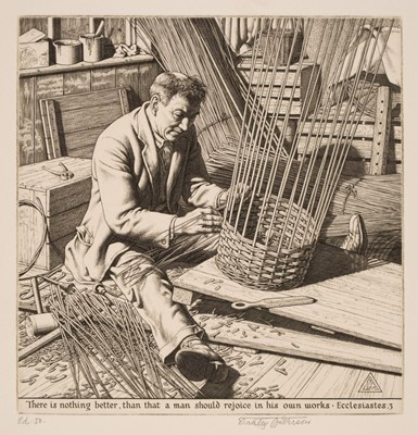 Lot 255 - Anderson (Stanley, 1884-1966). The Basketweaver, 1942, copper line engraving