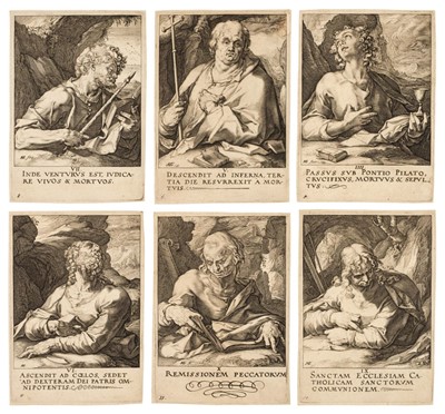 Lot 5 - Goltzius (Hendrick, 1558-1617). Christ, Apostles and St. Paul, 1589, 7 engravings