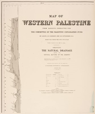 Lot 146 - Palestine. Conder (Lieuts. C. R. & Kitchener H. H.), Map of Western Palestine..., 1884