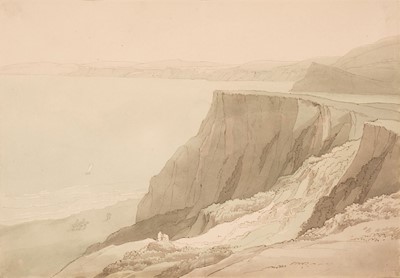 Lot 154 - Abbott (John White, 1763-1851). Coast between Dawlish and Teignmouth, watercolour