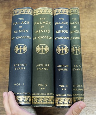 Lot 9 - Evans (Arthur). The Palace of Minos, 4 volumes in 6, plus Index volume, 1st edition, 1921-36