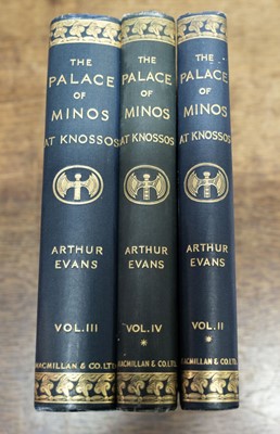 Lot 9 - Evans (Arthur). The Palace of Minos, 4 volumes in 6, plus Index volume, 1st edition, 1921-36