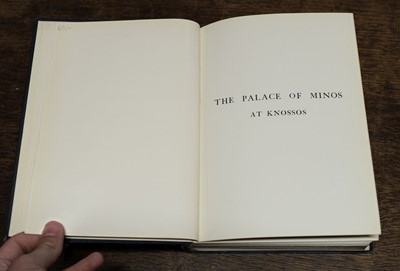 Lot 9 - Evans (Arthur). The Palace of Minos, 4 volumes in 6, plus Index volume, 1st edition, 1921-36