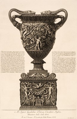 Lot 49 - Piranesi (Giovanni Battista, 1720-1778). Grande Vaso di Marmo di Villa Adriana, etching