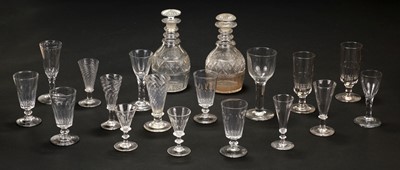 Lot 424 - Glass. A collection of 18th century and later drinking glasses