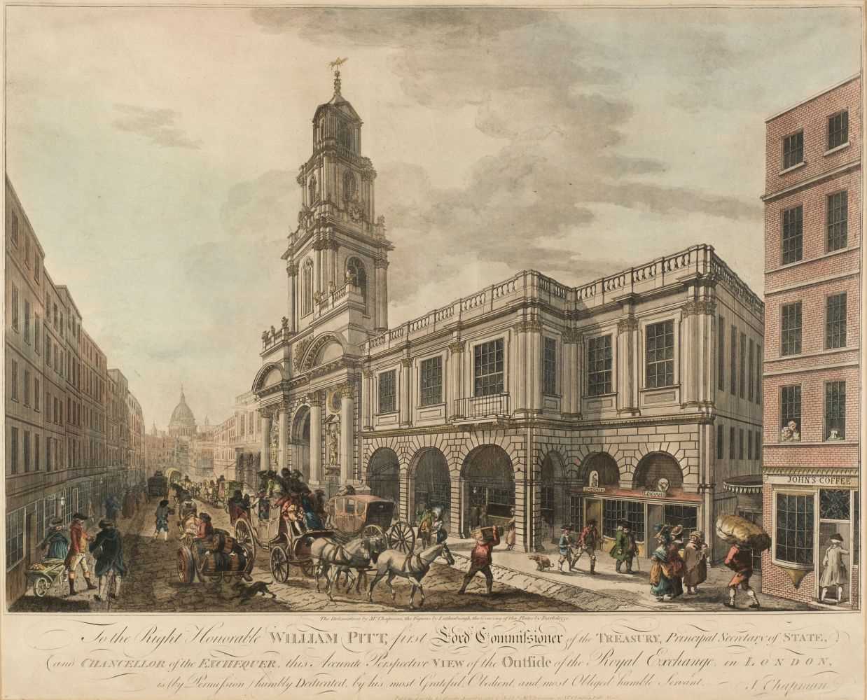 Lot 212 - London. Chapman (J.), .., Accurate Perspective View of the Outside of the Royal Exchange..., 1788