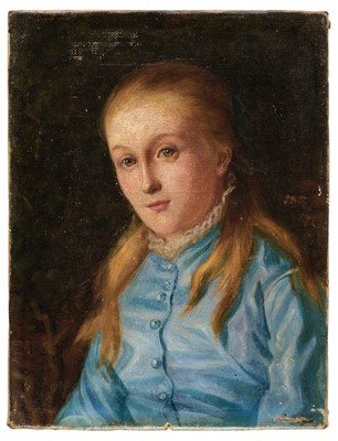 Lot 136 - English School. Portrait of a Young Girl, circa 1860