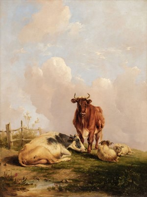 Lot 71 - Cooper (Thomas Sidney, 1803-1902). Cattle and Sheep Resting in a Meadow