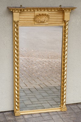 Lot 594 - Mirror. A Regency Giltwood Pier Mirror