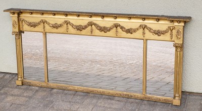 Lot 595 - Mirror. Regency Gilt Wood Over Mantel mirror