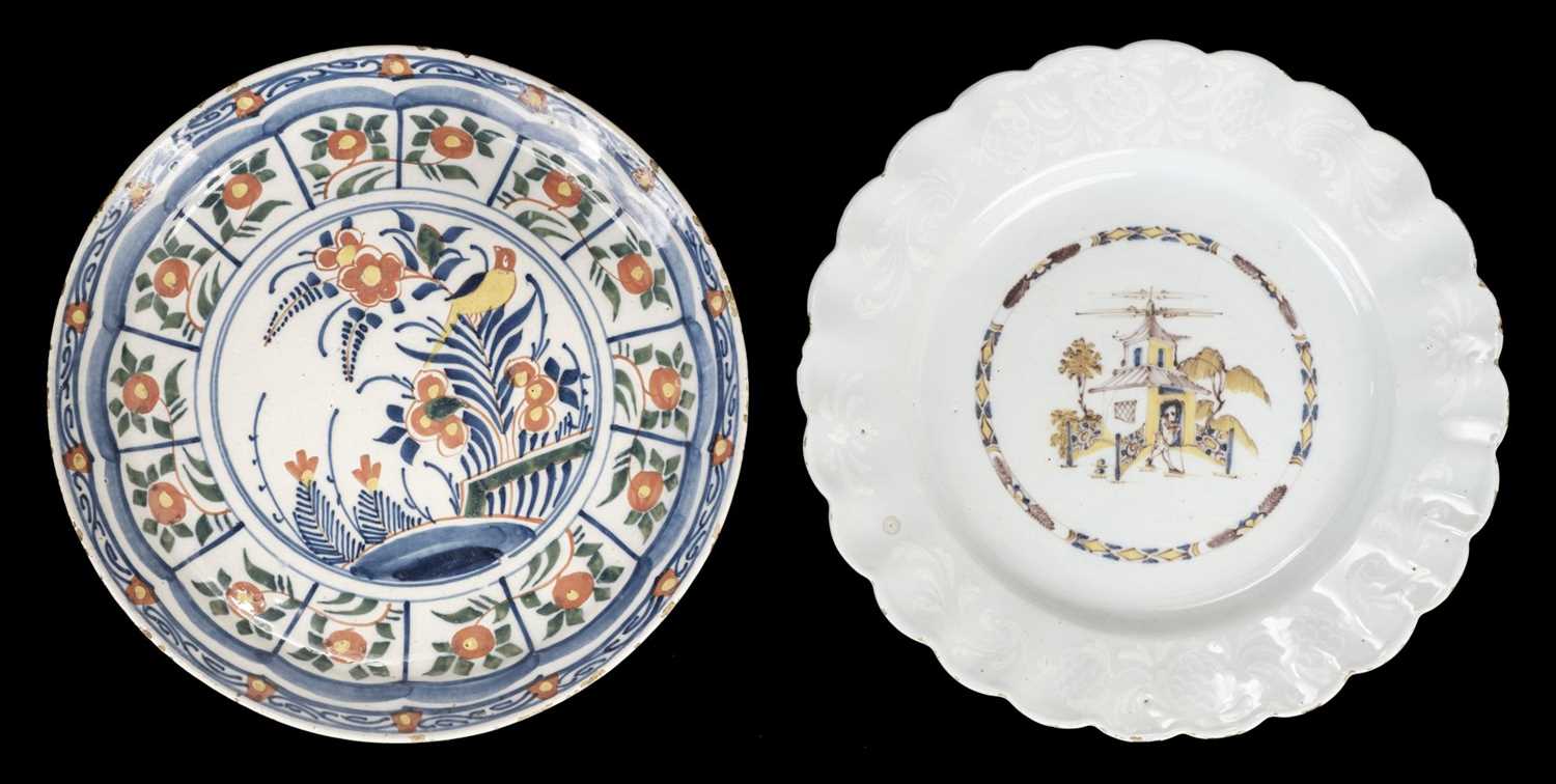 Lot 421 - Delft. An 18th century Bristol delft plate circa 1760