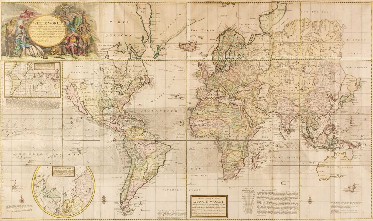 Moolmans Map Lot 173 - World. Moll (Herman), A New & Correct Map of