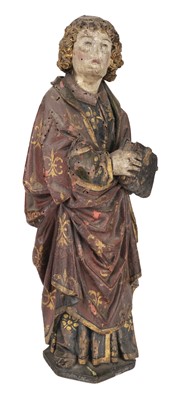 Lot 111 - German carved limewood figure of St. John the Baptist, circa 1675-1700