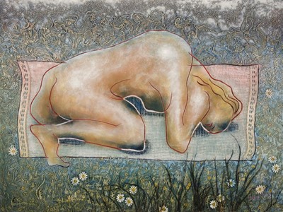 Lot 377 - Cox (Morris, 1903-1998). Sunbather, 1989