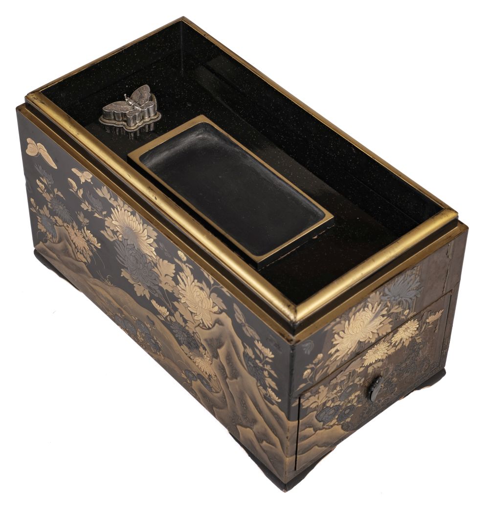 Lot 473 - Calligraphy Box. A Japanese lacquer