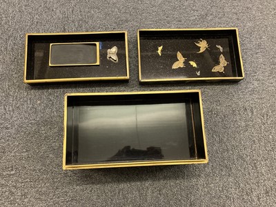 Lot 473 - Calligraphy Box. A Japanese lacquer calligraphy box, Meiji period (1868-1912)