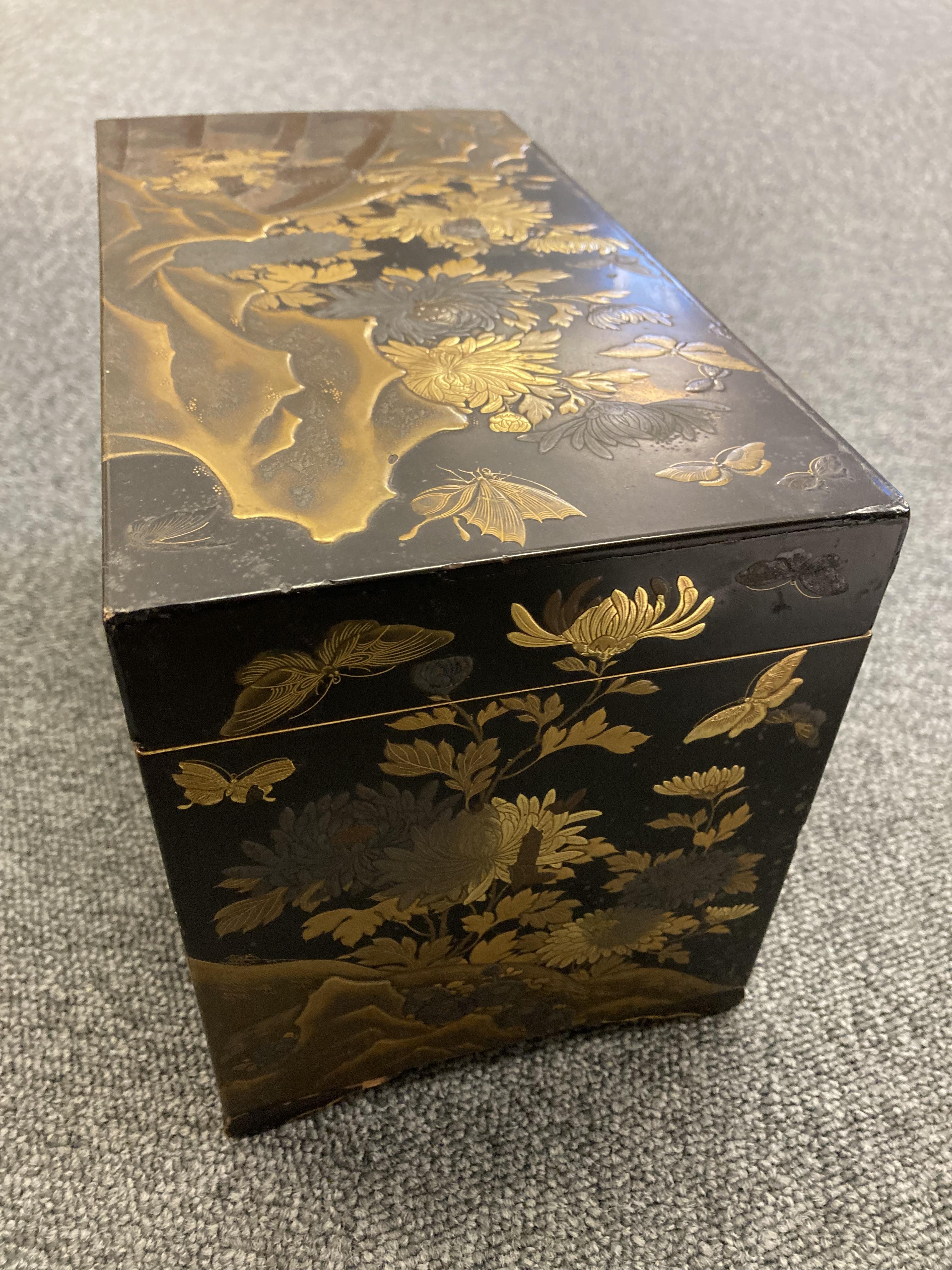 Lot 473 - Calligraphy Box. A Japanese lacquer