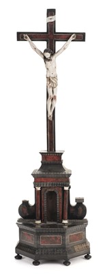 Lot 118 - Flemish Crucifix. A 19th century Flemish carved wood crucifix, 98 cm