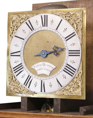 Lot 570 - Clock. An 18th century longcase clock movement by Samuel Quarman, Temple Cloud