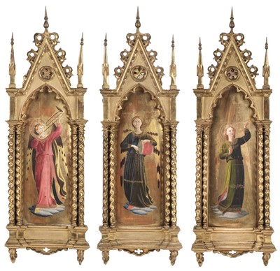 Lot 53 - After Fra Angelico (1395-1455). Three Musician Angels, circa 1850's
