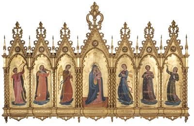 Lot 54 - After Fra Angelico (1395-1459). Madonna della Stella, with six attendant angels, circa 1850's
