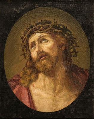 Lot 120 - Micromosaic Panel. Face of Christ (Ecce Homo), circa 1920-25