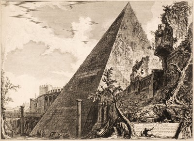 Lot 27 - Piranesi (Giovanni Battista, 1720-1778). Piramide di C. Cestio,  from Vedute di Roma, 1756