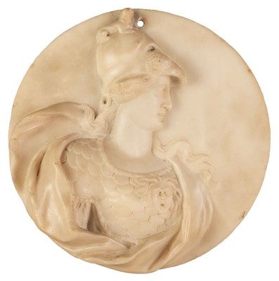 Lot 392 - Marble Roundel. Pallas Athena, late 19th century