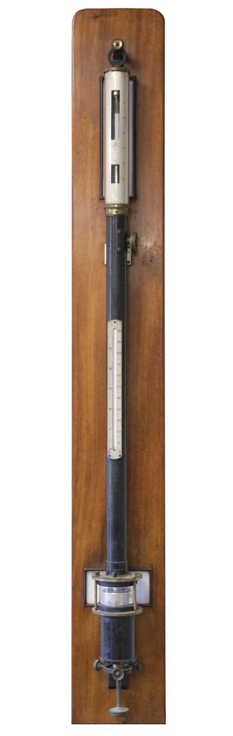 Lot 568 - Barometer. A Victorian marine stick barometer by J. Hicks, 8 Hatton Garden, London, No 518