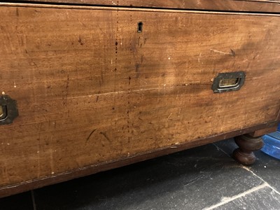 Lot 580 - Campaign Chest. A 19th century brass-bound mahogany campaign chest