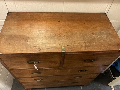 Lot 580 - Campaign Chest. A 19th century brass-bound mahogany campaign chest