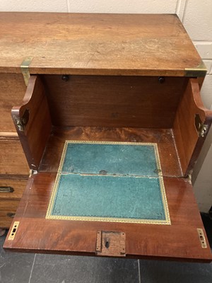 Lot 580 - Campaign Chest. A 19th century brass-bound mahogany campaign chest