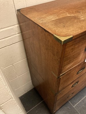 Lot 580 - Campaign Chest. A 19th century brass-bound mahogany campaign chest