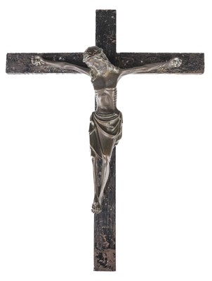 Lot 116 - Crucifix. A 19th century brass and iron crucifix
