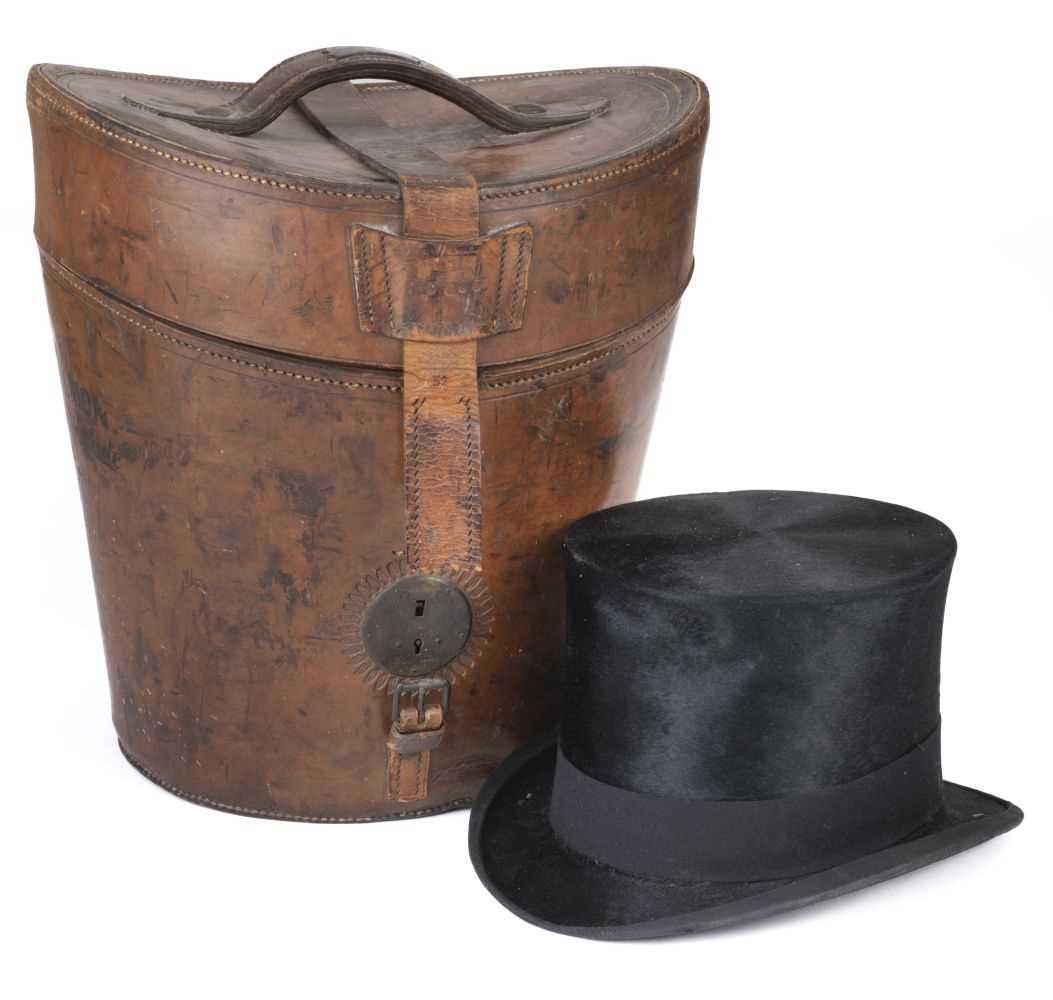 Lot 632 - Clothing. A silk top hat belonging to C.N. Salmon, Rifle Brigade, Pall Mall, W. English, circa 1900