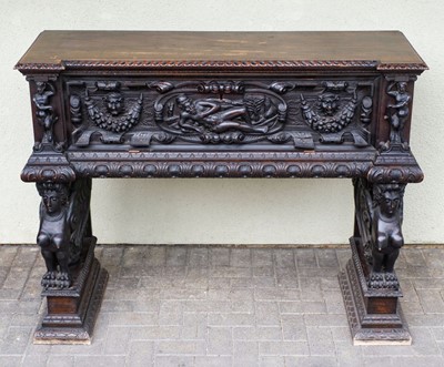 Lot 593 - Marriage Chest. A 17th century walnut cassone