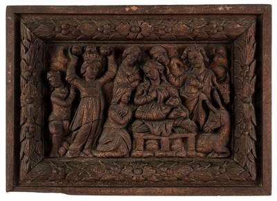 Lot 115 - Wooden relief sculptures. Adoration of the Magi, & Adoration of the Shepherds, 18th/19th c.