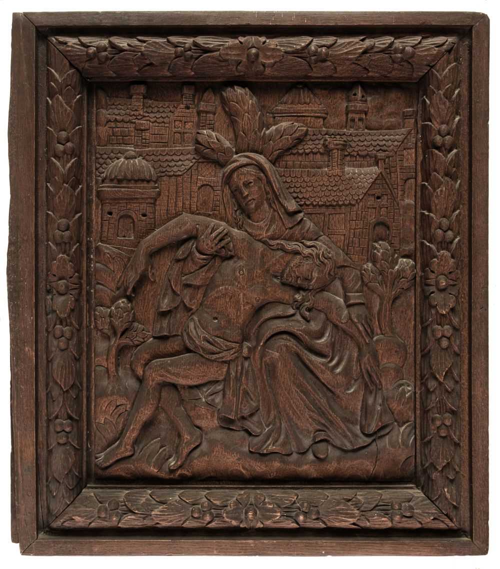 Lot 114 - Relief Sculpture. The Coronation of the Virgin [and] The Pieta, 18th century, wood