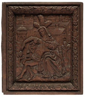 Lot 114 - Relief Sculpture. The Coronation of the Virgin [and] The Pieta, 18th century, wood