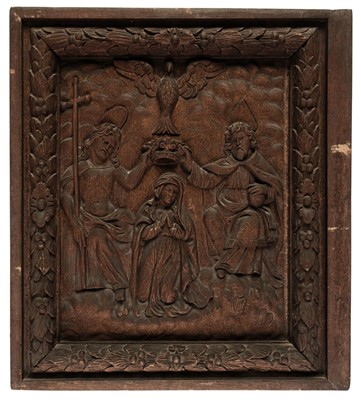 Lot 114 - Relief Sculpture. The Coronation of the Virgin [and] The Pieta, 18th century, wood