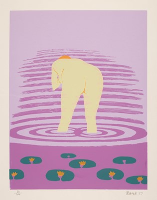 Lot 271 - Zulawski (Marek, 1908-1985). Nude Sunbathing, 1975, and Nude in Pond, 2 lithographs