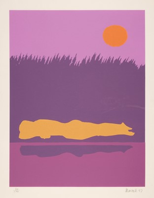 Lot 271 - Zulawski (Marek, 1908-1985). Nude Sunbathing, 1975, and Nude in Pond, 2 lithographs