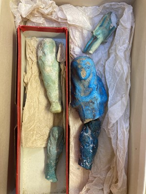 Lot 465 - Ancient Egypt. A small collection of Egyptian faience shabti