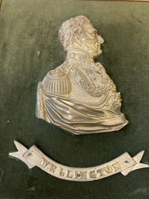 Lot 542 - Duke of Wellington. A group of three bronze gilded reliefs of the Duke of Wellington