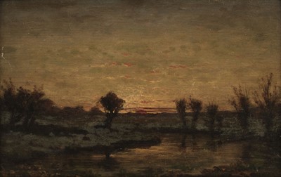 Lot 129 - Daubigny (Charles François, 1817-1878, attributed to). Willows by a Stream