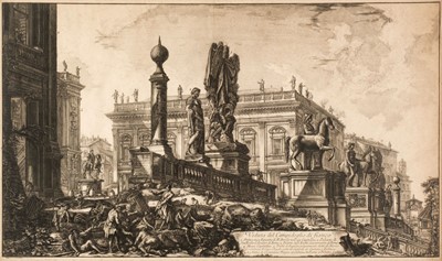 Lot 45 - Piranesi (Giovanni Battista, 1720-1778). Veduta del Campidoglio, 1775, etching, 4th state
