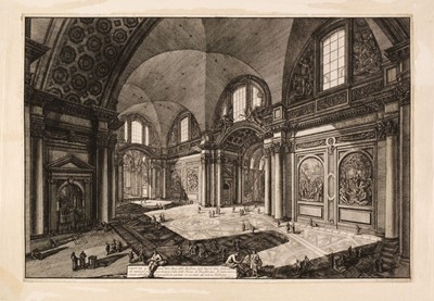 Lot 43 - Piranesi (Giovanni Battista, 1720-78). Veduta interna della Chiesa della Madonna..., 1774