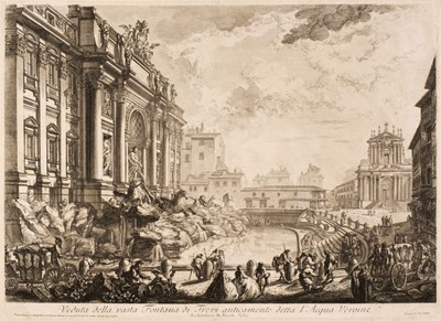 Lot 24 - Piranesi (Giovanni Battista, 1720-78). Veduta della vasta Fontana di Trevi anticamente..., 1751